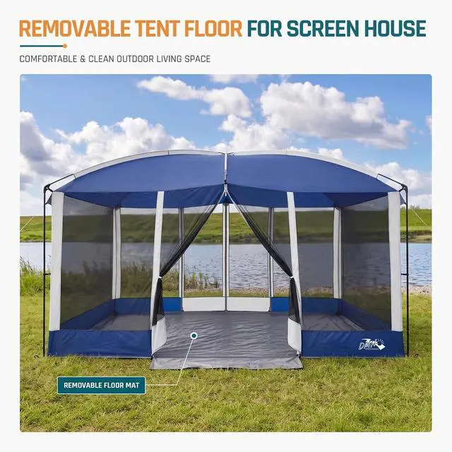 Alt view image 6 of 7 - 13x9FT Tent Footprint Waterproof Camping Tarp for Screen House | Portable Heavy Duty PU3000MM Tent Floor with Storage Bag, Tent Tarp for Picnic, Hiking, Backpacking, Hammock, Beach, Gray