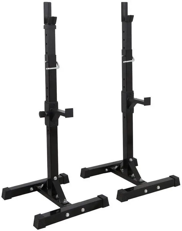 Main image of Adjustable Squat Rack Stands 40"-66" Pair Bench Press Rack for Home Gym Sturdy Steel Barbell Dumbbell Rack Stands 550Lbs
