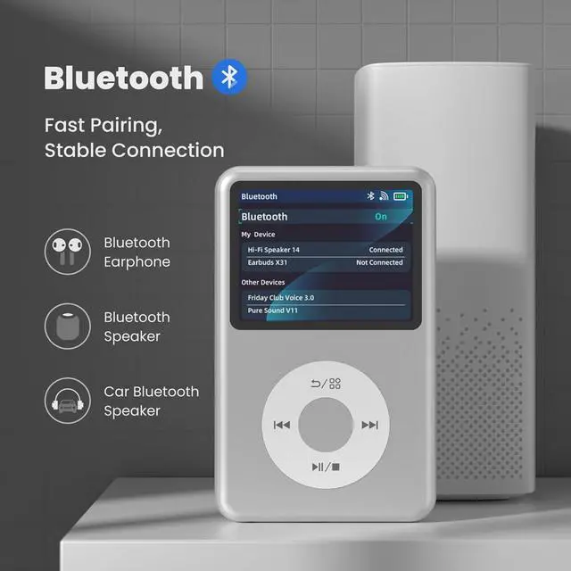 Alt view image 3 of 7 - MP3 Player with Bluetooth Y1 128GB Video EBOOK Silver