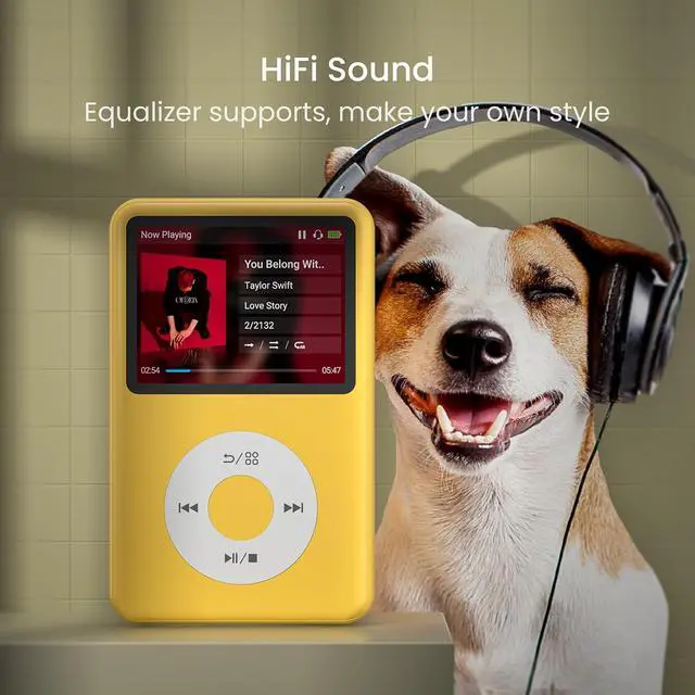 Alt view image 5 of 7 - Mp3 Player with Bluetooth Y1 Portable Music Digital Players Supports Playlist Audiobook Video Nice Gadget for Kids Yellow