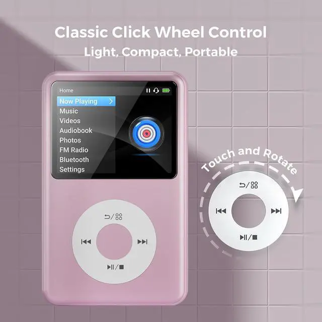 Alt view image 7 of 7 - 64Gb Mp3 Player with Bluetooth Y1 Portable Music Digital Players Supports Playlist Audiobook Video Nice Gadget for Kids Pink