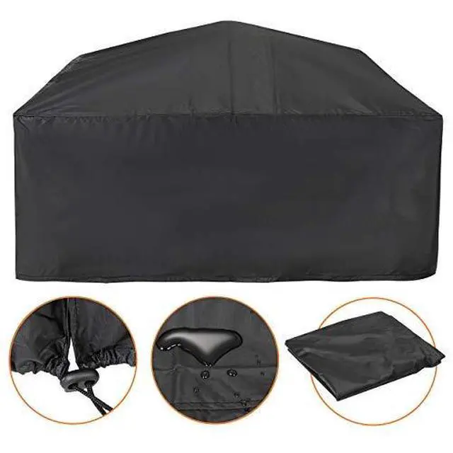 Alt view image 7 of 7 - 32 Inch Outdoor Fire Pit with Spark Screen Lid and Waterproof Cover, Square Metal Firepit Backyard Patio BBQ Garden Stove Fireplace for Camping Trip, Outside Wood Burning and Picnic