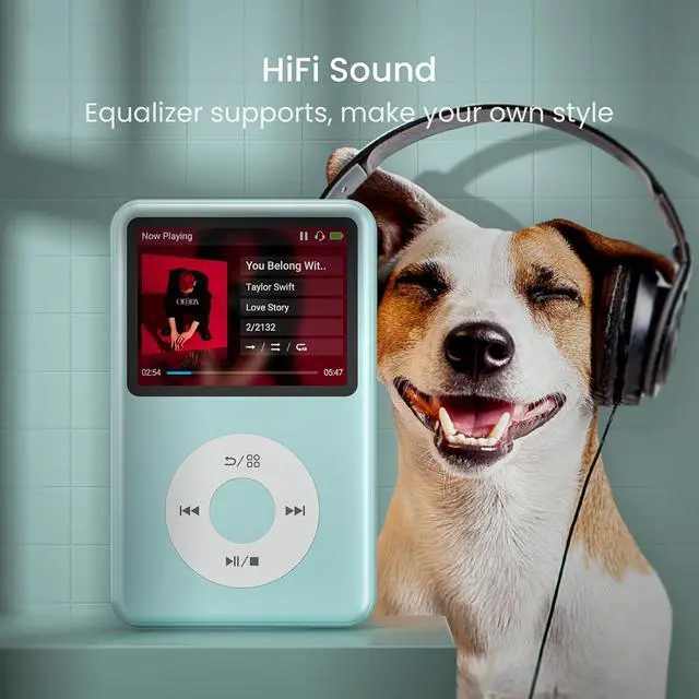 Alt view image 5 of 7 - Mp3 Player with Bluetooth Y1 Portable Music Digital Players Supports Playlist Audiobook Video Nice Gadget for Kids Teal