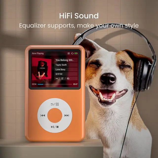 Alt view image 5 of 7 - Mp3 Player with Bluetooth Y1 Portable Music Digital Players Supports Playlist Audiobook Video Nice Gadget for Kids Orange