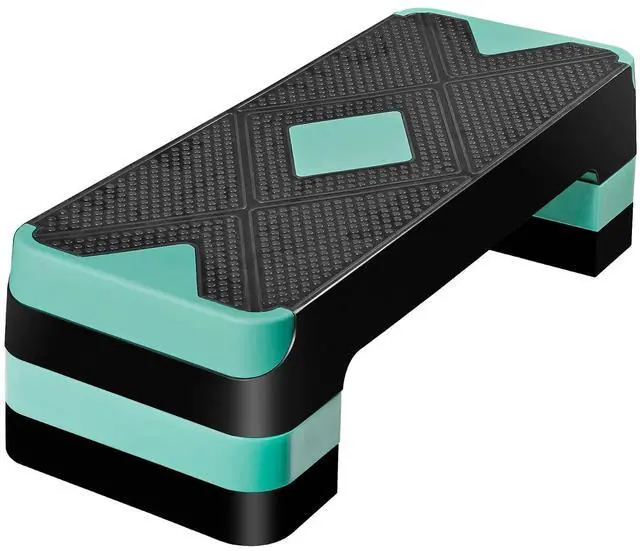 Main image of Non-Slip 27 Inch Aerobic Exercise Step Platform 4"-6"-8" Height Adjustable Risers for Home Gym Cardio Training Fitness Workout Stepper Trainer