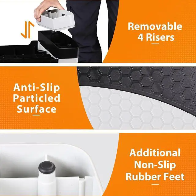 Alt view image 4 of 7 - Non-Slip 31 Inch Aerobic Exercise Step Platform 4"-6"-8" Height Adjustable Risers for Home Gym Cardio Training Fitness Workout Stepper Trainer