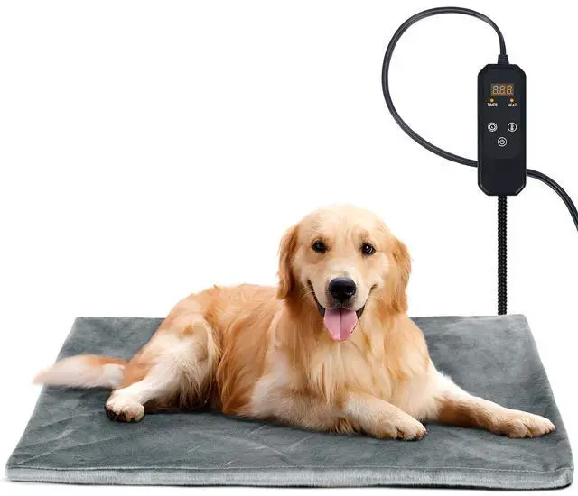 Main image of Pet Heating Pad for Dogs Cats with Timer and Soft Cover, 35x24in | Adjustable Temperature and Waterproof Pet Heated Mat, Electric Heating Pet Bed with Chew Resistant Cord and Washable Cover