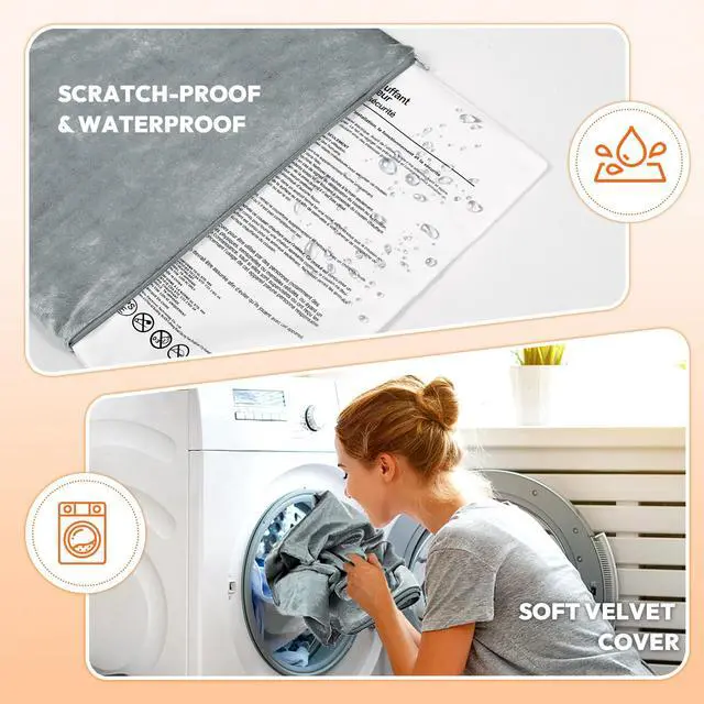 Alt view image 6 of 7 - Pet Heating Pad for Dogs Cats with Timer and Soft Cover, 20x16in | Adjustable Temperature and Waterproof Pet Heated Mat, Electric Heating Pet Bed with Chew Resistant Cord and Washable Cover