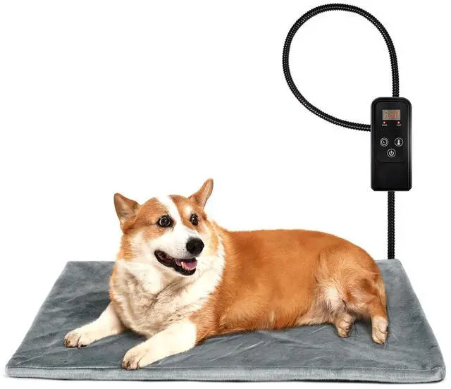 Main image of Pet Heating Pad for Dogs Cats with Timer and Soft Cover, 30x18in | Adjustable Temperature and Waterproof Pet Heated Mat, Electric Heating Pet Bed with Chew Resistant Cord and Washable Cover