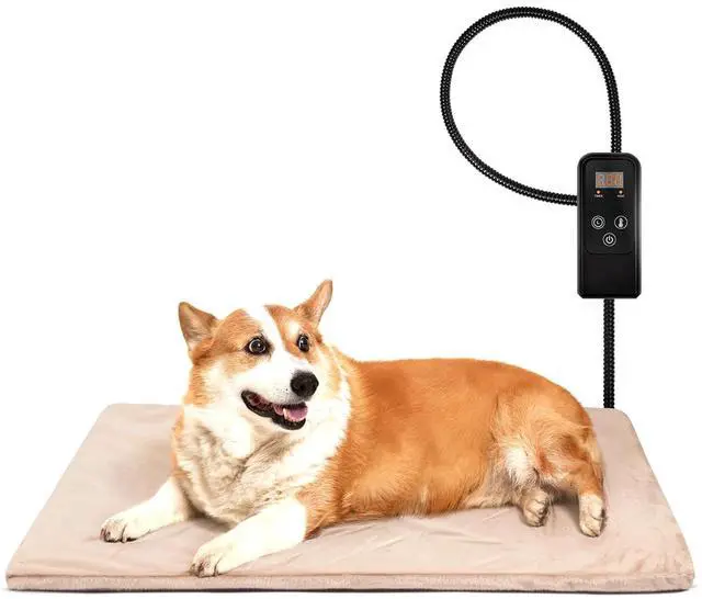 Main image of Pet Heating Pad for Dogs Cats with Timer and Soft Cover, 30x18in | Adjustable Temperature and Waterproof Pet Heated Mat, Electric Heating Pet Bed with Chew Resistant Cord and Washable Cover