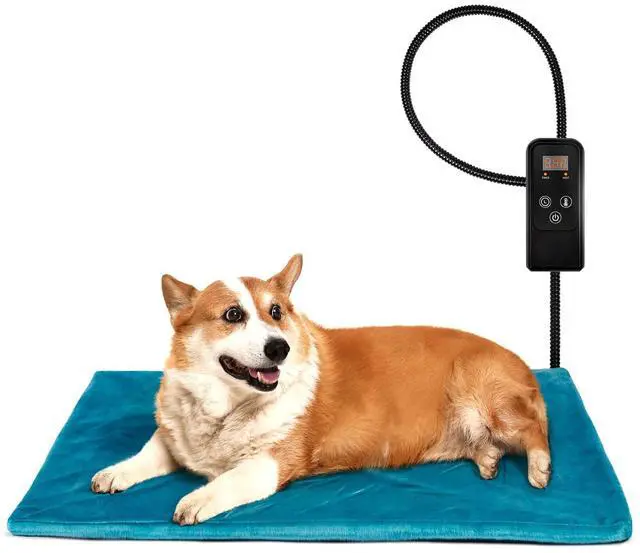 Main image of Pet Heating Pad for Dogs Cats with Timer and Soft Cover, 30x18in | Adjustable Temperature and Waterproof Pet Heated Mat, Electric Heating Pet Bed with Chew Resistant Cord and Washable Cover