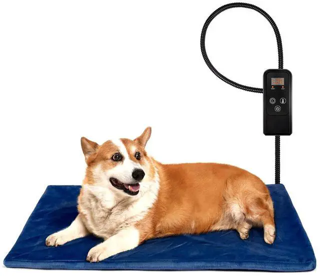 Main image of Pet Heating Pad for Dogs Cats with Timer and Soft Cover, 30x18in | Adjustable Temperature and Waterproof Pet Heated Mat, Electric Heating Pet Bed with Chew Resistant Cord and Washable Cover