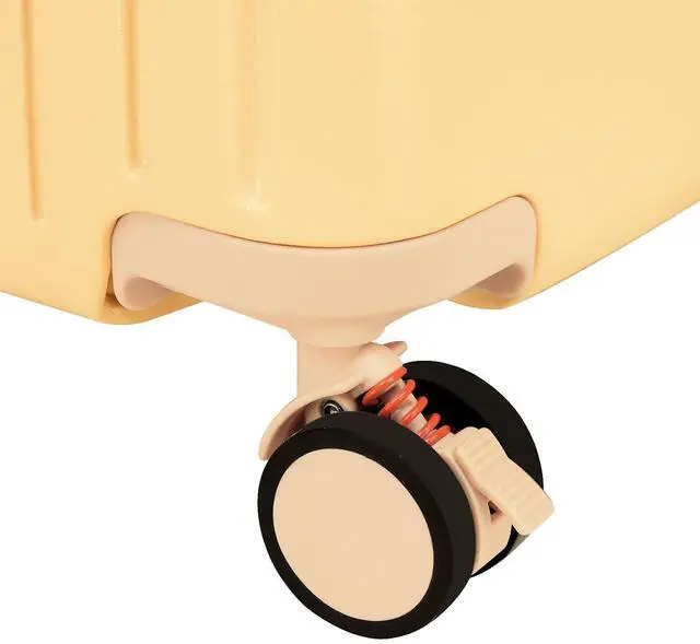 Alt view image 7 of 7 - 20" Carry On Luggage with Seat For Kids & AdultsHardside Ride On Suitcase with 360°Spinner and TSA Lock For Travel (Yellow, 20")