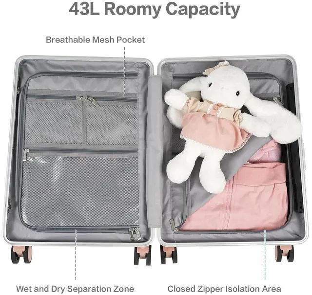 Alt view image 6 of 7 - 20" Carry On Luggage with Seat For Kids & AdultsHardside Ride On Suitcase with 360°Spinner and TSA Lock For Travel (Yellow, 20")