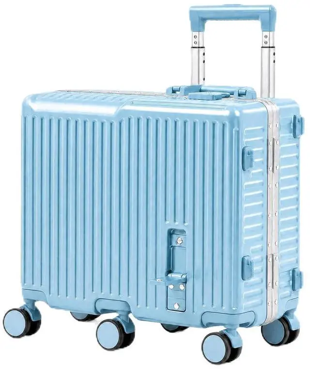 Main image of Kids Ride-On Luggage, 20" Aluminum Frame Carry-On with 6 Wheels (Blue) | Premium Construction, 200 lb Capacity, Foldable Footrest, Dual Locks, Easy-Lift Handles & Utility Hook for Family Travel