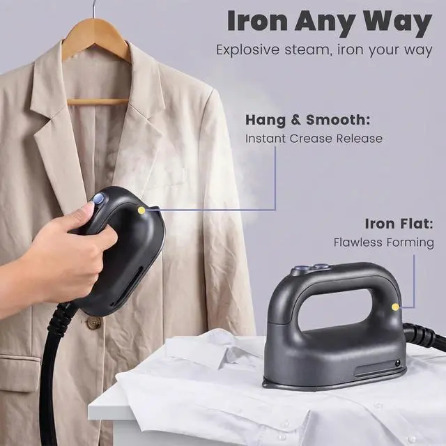 Alt view image 3 of 7 - 2200W Professional Steam Station,Smart Steam Iron for Clothes | 5-Level Steam & Dry Ironing, 30s Heat Up,Auto Shut-Off,1.2L Tank for Home/Hotel/Boutique(Purple)