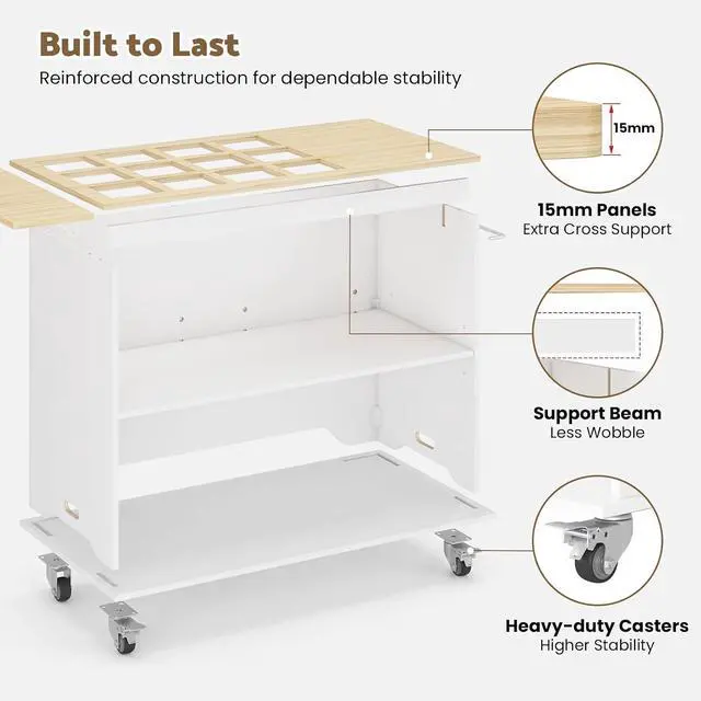 Alt view image 4 of 7 - Portable Charcuterie Cart, 46" Foldable Buffet Table on Wheels, Detachable | Drop Leaf TableTop, 12 Food Pan Holes, 1/6 GN Compatible, Fold-Flat & Detachable, Adjustable Shelf, DIY Stickers, 4 Casters