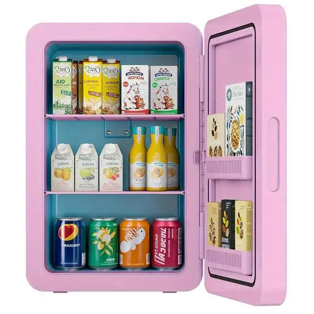 Main image of 22L/30Cans Mini Fridge for Bedroom, Portable Cooler & Warmer | Mini Refrigerator with Glass Front, Small Cooler for Car Office Desk & Dorm Room Food Beverage Skincare Makeup Cosmetics