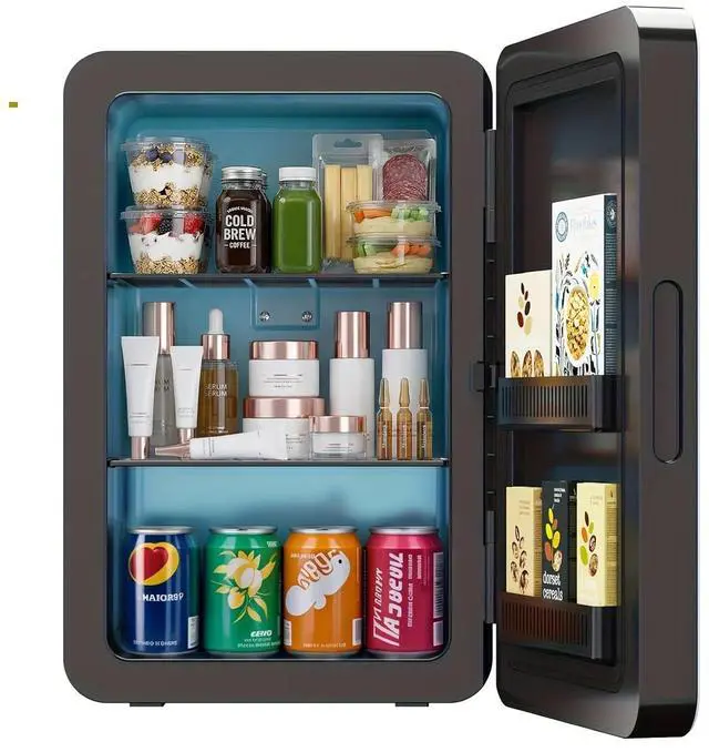 Main image of 22L/30Cans Mini Fridge for Bedroom, Portable Cooler & Warmer | Mini Refrigerator with Glass Front, Small Cooler for Car Office Desk & Dorm Room Food Beverage Skincare Makeup Cosmetics