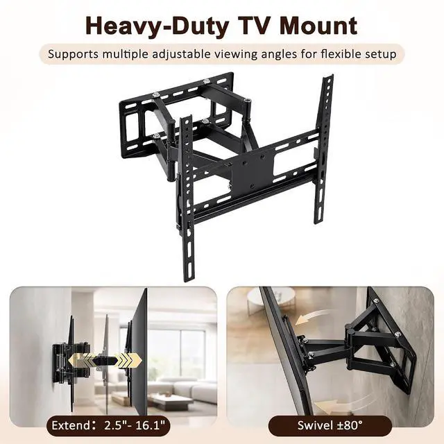 Alt view image 4 of 7 - 45"-55" Outdoor TV Cabinet with LED Light & 3 Storage Compartments | Wall Mounted TV Enclosure, Lift-Up Door, UV Protection Cover, Steel Bracket for Patio, Backyard, Pool