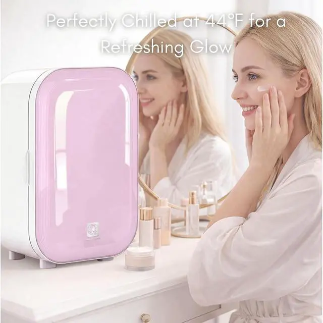 Alt view image 6 of 7 - 22L Mini Skincare Fridge, Small Personal Makeup Refrigerator | Beauty Fridge for Comestic Storage & Glass Front, 44°F Intelligent Cooling, Cosmetic Fridge for Bedroom, College Dorm