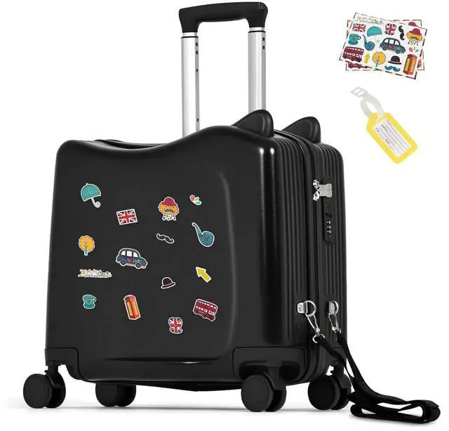 Main image of 20" Kids Ride-On Suitcase with Rope, Carry-On Luggage with TSA Lock | PVC Hardshell, Waterproof & Wear-resistant, 360° Silent Wheels, Telescopic Handle, Airline Carry-on Size, Cute Ear Design