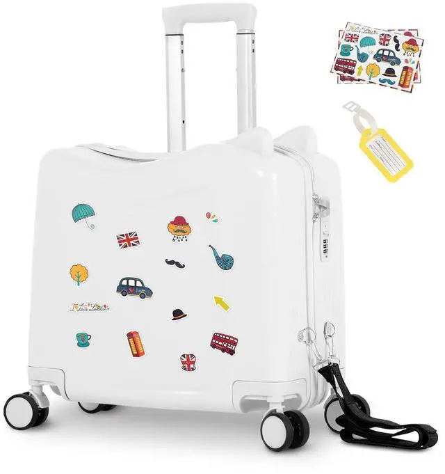 Main image of 20" Kids Ride-On Suitcase with Rope, Carry-On Luggage with TSA Lock | PVC Hardshell, Waterproof & Wear-resistant, 360° Silent Wheels, Telescopic Handle, Airline Carry-on Size, Cute Ear Design