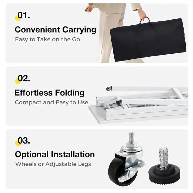 Alt view image 5 of 7 - Portable & Foldable Manicure Table w/Dust Collector, Rolling Nail Tech Desk w/LED Light Lamp, Wrist Cushion, Lockable Wheels, Carrying Case, for Home Travel Beauty Salon Workstation (Marble White)