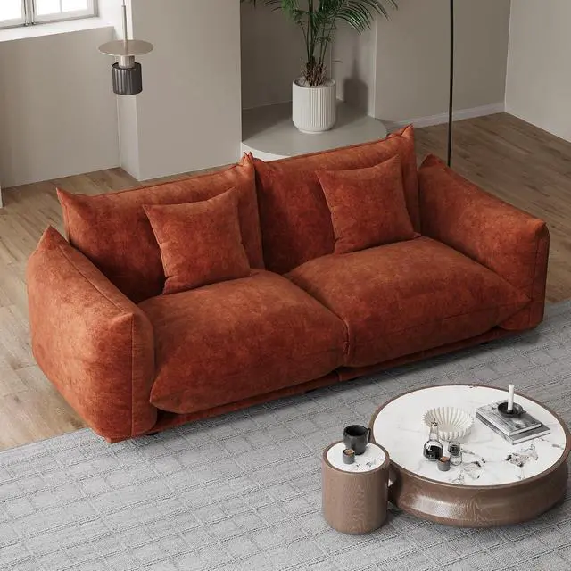 Alt view image 3 of 7 - Chenille Modular Loveseat Sofa, Minimalist Cloud Couch for Apartment | Flexible Configurations, Cloud-Like Comfort, Deep Seating, Pet-Friendly Upholstery, Durable Frame Support, Easy Assembly