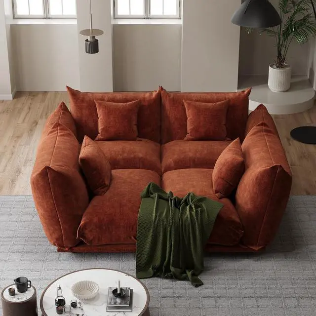 Alt view image 3 of 7 - Chenille Modular Sectional Sofa, Minimalist Cloud Couch with Plush Cushion | Flexible Configurations, Cloud-Like Comfort, Deep Seating, Pet-Friendly Upholstery, Durable Frame Support, Easy Assembly