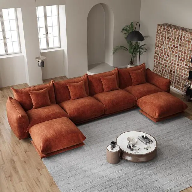 Alt view image 3 of 7 - Chenille Modular Sectional Sofa, Minimalist Cloud Couch with Plush Cushion | Flexible Configurations, Cloud-Like Comfort, Deep Seating, Pet-Friendly Upholstery, Durable Frame Support, Easy Assembly