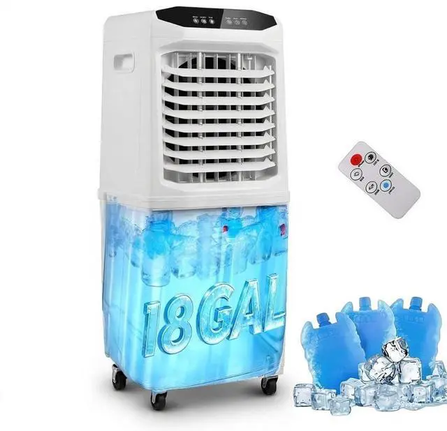 Main image of 18Gal Swamp Cooler, 3300CFM Evaporative Cooler with Detachable Foldable Water Tank,120°Oscillation,12H Timer,3 Speeds,Portable Air Conditioner for Room,Indoor,Outdoor (white, 18 GAL)