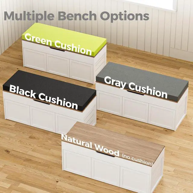 Alt view image 5 of 7 - L-Shaped Corner Storage Bench with Cushion, Backless Wood Bench with Hidden Storage, for Dining Nook, Kitchen, Entryway, Cloakroom (Bench+Light Gray Cushion)