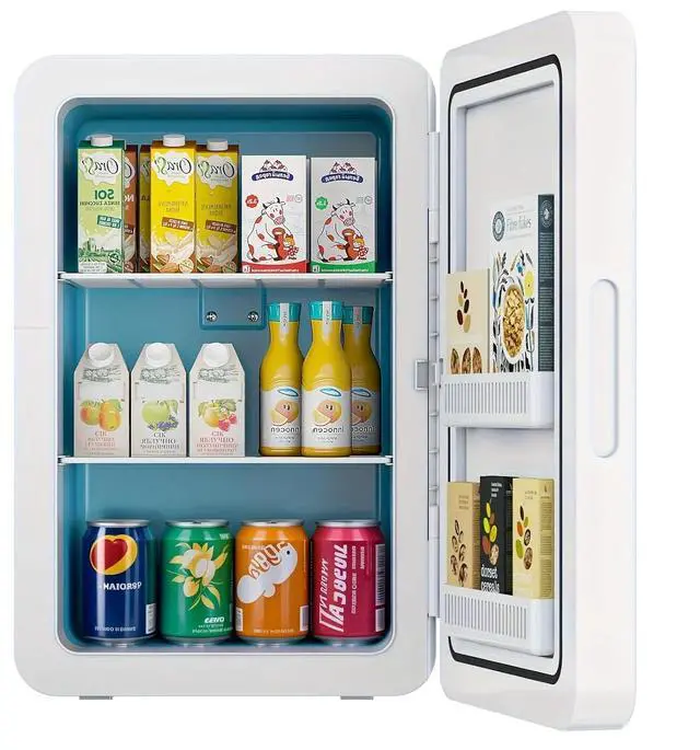 Main image of 22L/30Cans Mini Fridge for Bedroom, Portable Cooler & Warmer | Mini Refrigerator with Glass Front, Small Cooler for Car Office Desk & Dorm Room Food Beverage Skincare Makeup Cosmetics