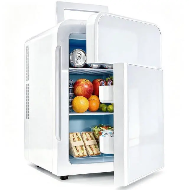 Main image of 22L/30Cans Mini Fridge for Bedroom, Portable Cooler & Warmer | Mini Refrigerator with Glass Front, Small Cooler for Car Office Desk & Dorm Room Food Beverage Skincare Makeup Cosmetics