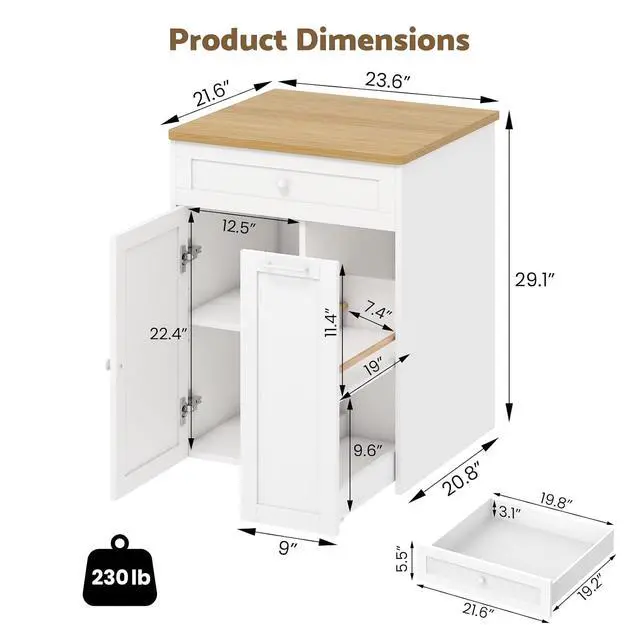 Alt view image 2 of 7 - 3D Printer Cabinet with Rolling Filament Storage Drawer | Wood Desktop, Built-in Power Outlet, Vibration-Reducing Design, Adjustable Shelf, Heavy Duty for Home Studio Office