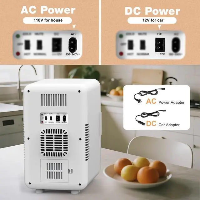 Alt view image 5 of 7 - 22L/30Cans Mini Fridge for Bedroom, Portable Cooler & Warmer | Mini Refrigerator with Glass Front, Small Cooler for Car Office Desk & Dorm Room Food Beverage Skincare Makeup Cosmetics