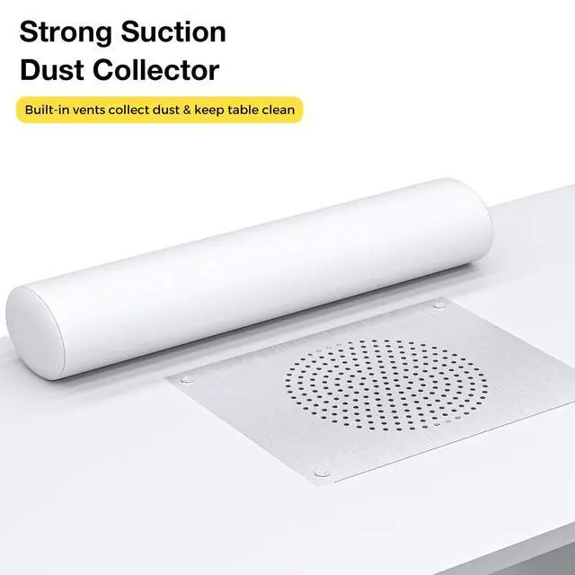 Alt view image 4 of 7 - Manicure Table Nail Desk with Dust Collector & Storage (White) | Drawers, Cabinets, Shelves, Wrist Rest & 4 Dust Bags Included, Professional Nail Station for Beauty, Salon & Home