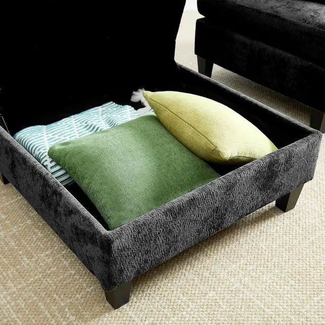 Alt view image 6 of 7 - Modular Sectional Sofa, Chenille Cloud Couch with Storage Ottoman | Sturdy Wood Frame, Reinforced Coil Springs, Deep Seat, Thick Cushions, Flexible Configurations, Removable Washable Covers