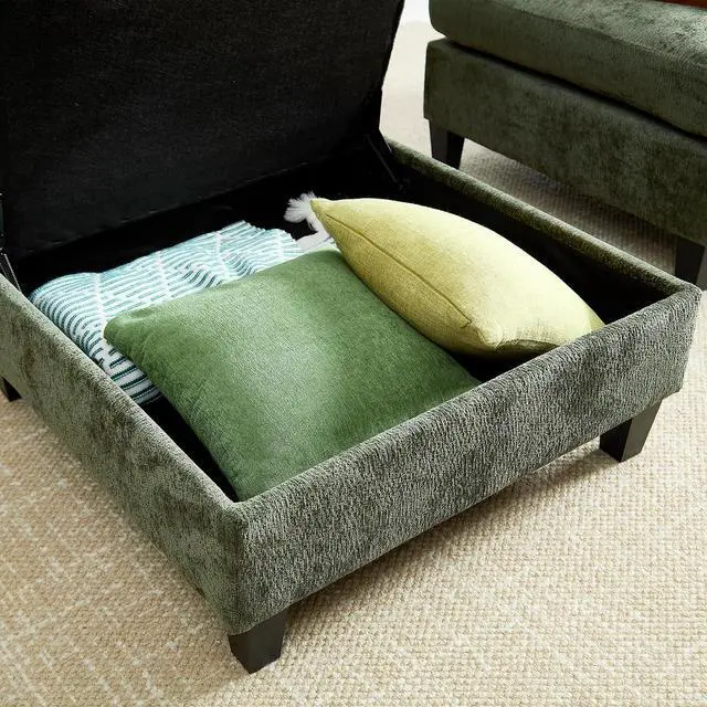 Alt view image 4 of 7 - Modular Sectional Sofa, Chenille Cloud Couch with Storage Ottoman | Sturdy Wood Frame, Reinforced Coil Springs, Deep Seat, Thick Cushions, Flexible Configurations, Removable Washable Covers