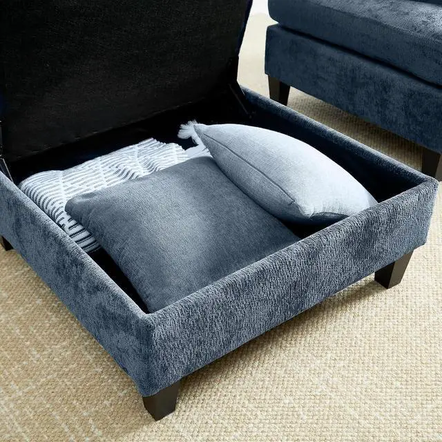 Alt view image 4 of 7 - Modular Sectional Sofa, Chenille Cloud Couch with Storage Ottoman | Sturdy Wood Frame, Reinforced Coil Springs, Deep Seat, Thick Cushions, Flexible Configurations, Removable Washable Covers