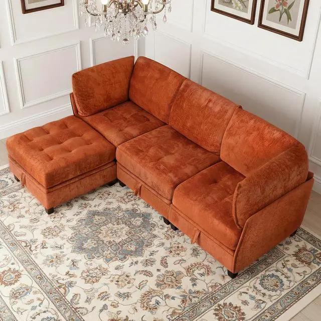 Alt view image 7 of 7 - Oversized Modular Sectional Sofa with Storage, Chenille Convertible Couch | Storage Under Every Seat, Soft Chenille Fabric, Modular Design, Convertible Layout, Extra Deep Seats