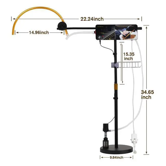 Alt view image 2 of 6 - Freestanding Head Spa Equipment with Water Circulation & Temp Controller | Timer & Temp Controller, Powerful Pump, Japanese Waterfall Scalp Massage for Salon & Home Use, Fits Shampoo Bowls Under 43" H