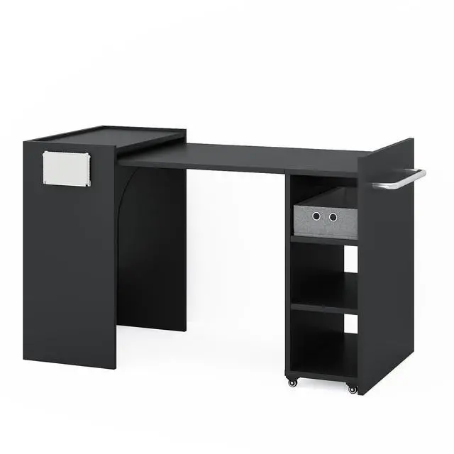 Main image of Foldable Manicure Table Nail Desk with Storage, Black