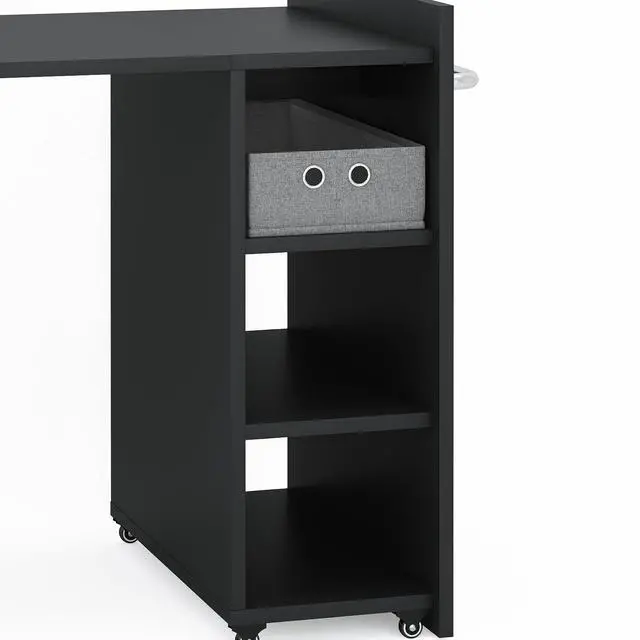 Alt view image 5 of 5 - Foldable Manicure Table Nail Desk with Storage, Black