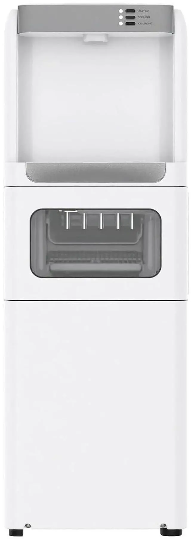 Main image of 3 in 1 Water Cooler Dispenser with Ice Maker, Hot and Cold Water Dispenser for Home Office, 33lbs/24H, Top Loading 3 or 5 Gallon, Child Lock, Bullet Ice, White