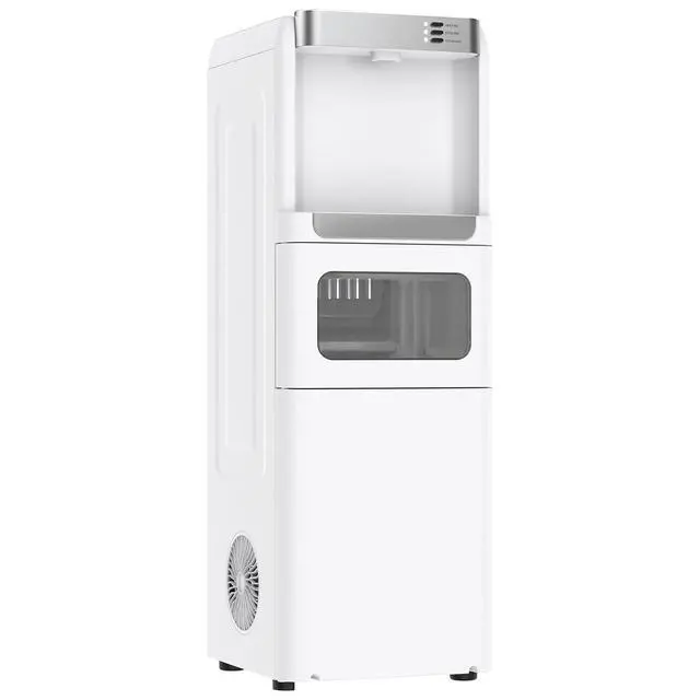 Alt view image 2 of 3 - 3 in 1 Water Cooler Dispenser with Ice Maker, Hot and Cold Water Dispenser for Home Office, 33lbs/24H, Top Loading 3 or 5 Gallon, Child Lock, Bullet Ice, White