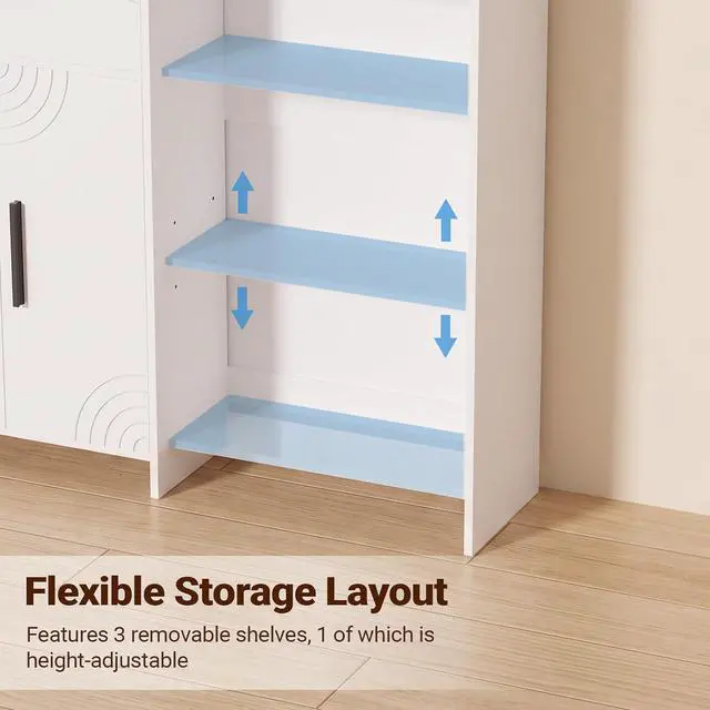Alt view image 7 of 7 - Professional Nail Storage Cabinet with LED Display Shelf (White) | 3 Adjustable Shelves, Sliding Mirror & Glass Doors, Large Salon Organizer Cabinet for Nail Polish, Beauty Salon & Home Studio