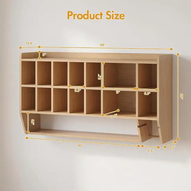 Alt view image 2 of 7 - Wall-Mount Diaper Organizer, Adjustable Cubbies for Nursery & Daycare | Extra-wide diaper cubbies · Adjustable storage dividers · Built-in paper towel holder · Nursery & daycare organization