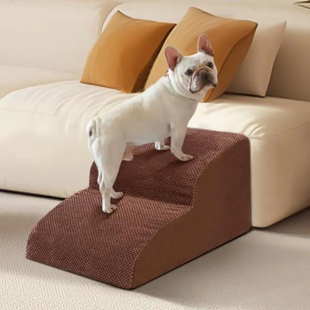 Alt view image 5 of 6 - Dog Stairs for Small Dogs - High Density Foam Pet Steps, Extra Wide Dog Ramp with Non-Slip Bottom for High Beds, Couch and Sofa, Best for Dogs Injured, Older Doggy Cats